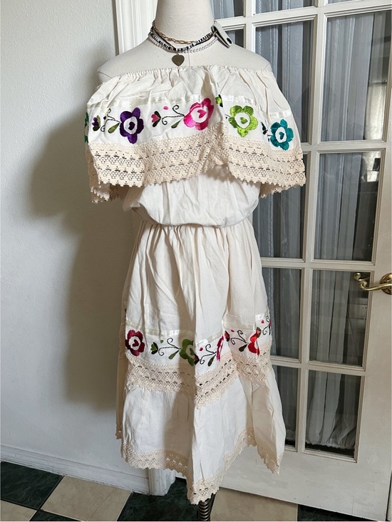 MEXICANA Dresses & Skirts - Mexican Boho Off The Shoulder Dress OS NEW